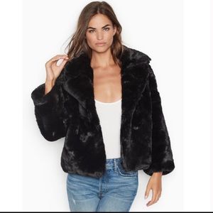 RARE Victoria's Secret Faux Fur Coat in Black.